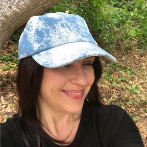 Blue Tie Dye Cotton Cap Baseball Hat